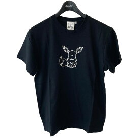 【中古】YU NAGABA × ポケモン for BEAMS　Osuwari Design イーブイ T-shirt ブラック サイズ：S 【070324】（ユナガバ x ポケモンカードゲーム フォー ビームス）