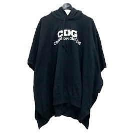 【中古】CDG　ロゴフーディーポンチョ CZ T018 ブラック サイズ：XL 【070324】（コムデギャルソン・シーディージー）