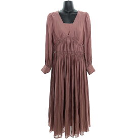 【中古】Her lip to　サイドボウヴィンテージツイルワンピース　Side Bow Vintage Twill Dress パープルピンク系 サイズ：M 【070324】（ハーリップトゥ）