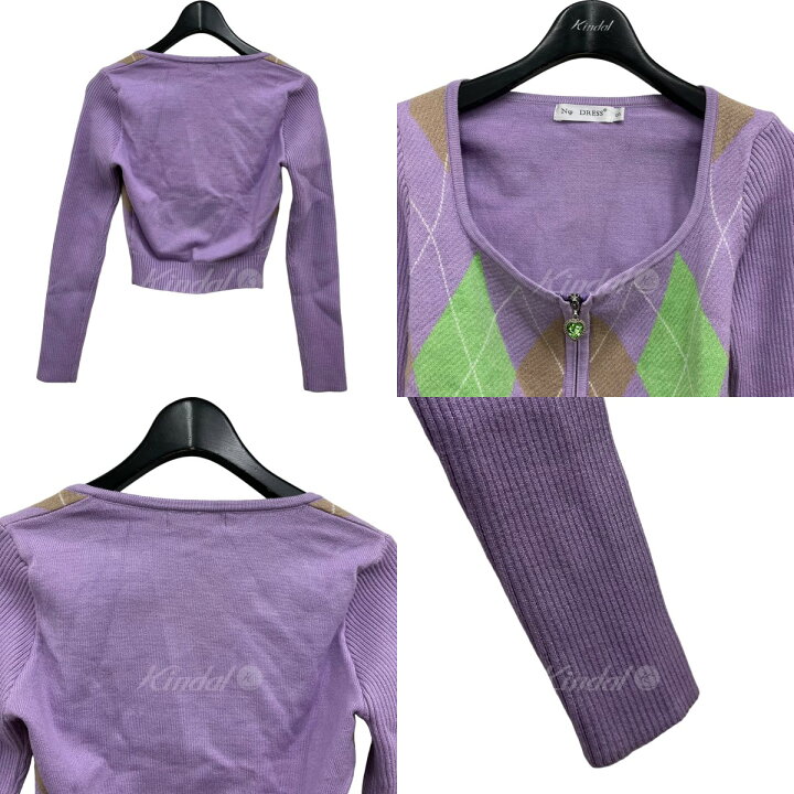 楽天市場】【中古】NO DRESS ニットカーディガン パープル サイズ：S 