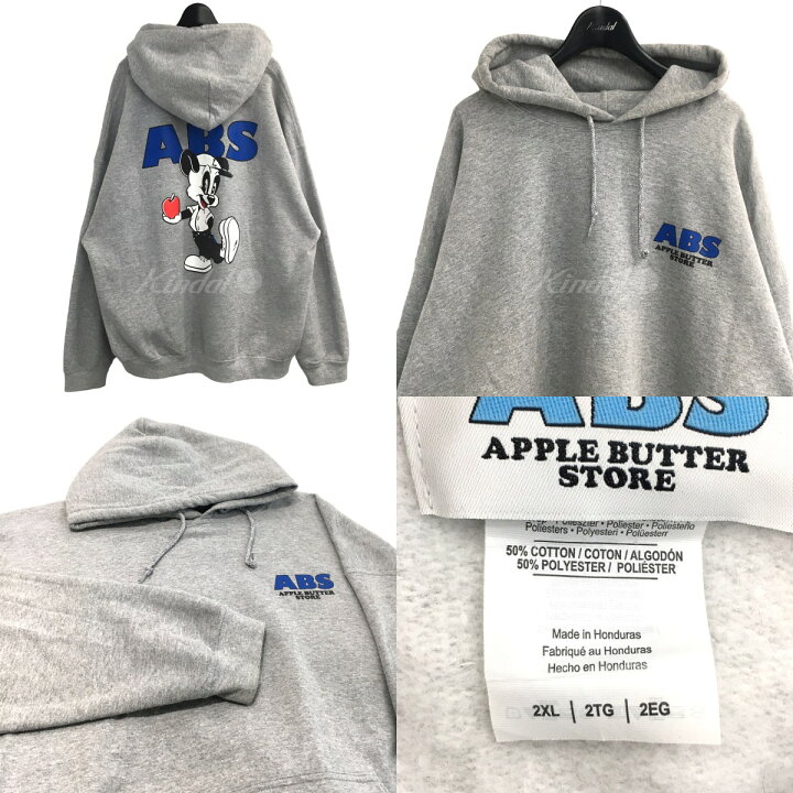 楽天市場】【中古】apple butter storeプリントパーカー グレー サイズ  