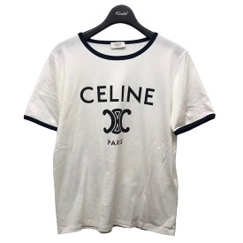 【中古】CELINECELINE PARIS プリントTシャツ ホワイト サイズ：S【価格見直し】