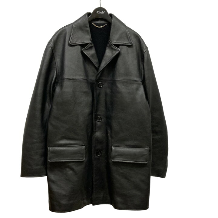 楽天市場】【中古】WACKO MARIA レザーカーコート ブラック サイズ：L 