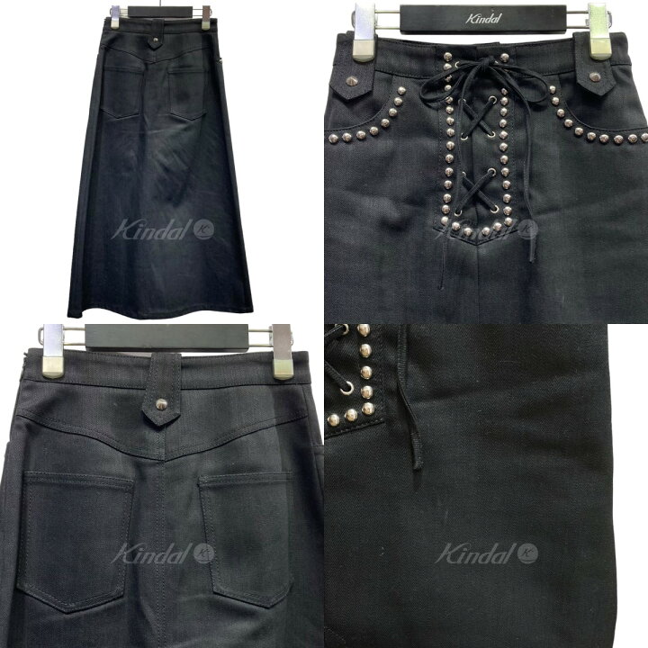 楽天市場】【中古】miu miuデニムスカート AMM1 2018 601 ブラック  