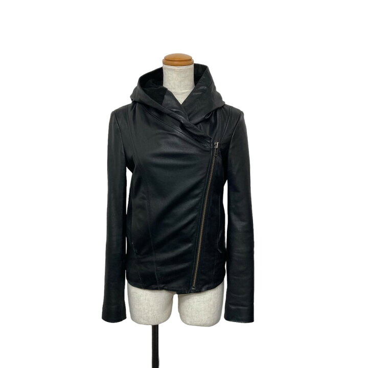 楽天市場】【中古】HELMUT LANG レザーパーカー ブラック サイズ：P 