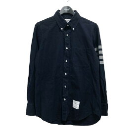 【中古】THOM BROWNE　ボタンダウンシャツ MWL272A-05245415 ブラック サイズ：0 【100324】（トム・ブラウン）