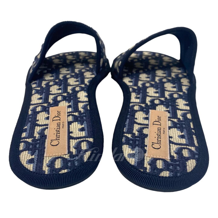 楽天市場】【中古】Christian Dior オブリークサンダル ネイビー 