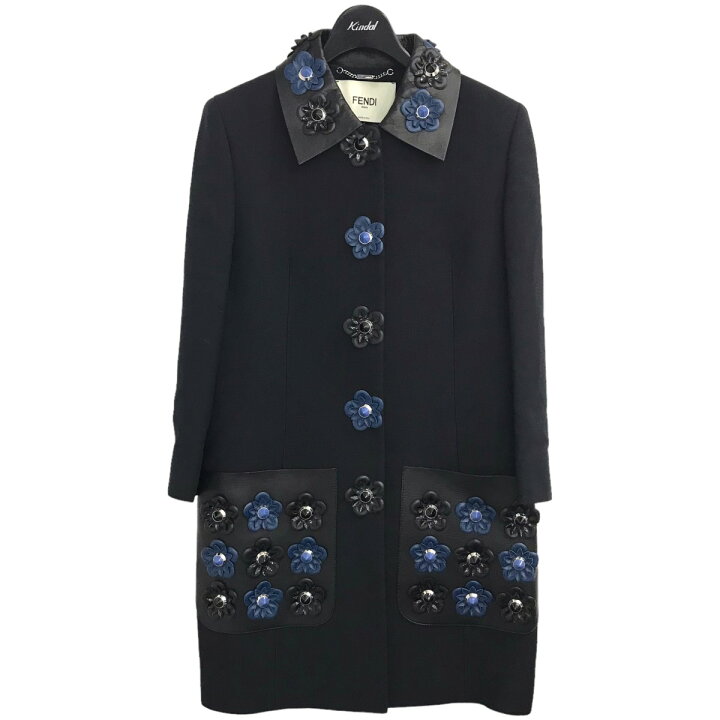 楽天市場】【中古】FENDI レザー切替フラワービジュージャケット 