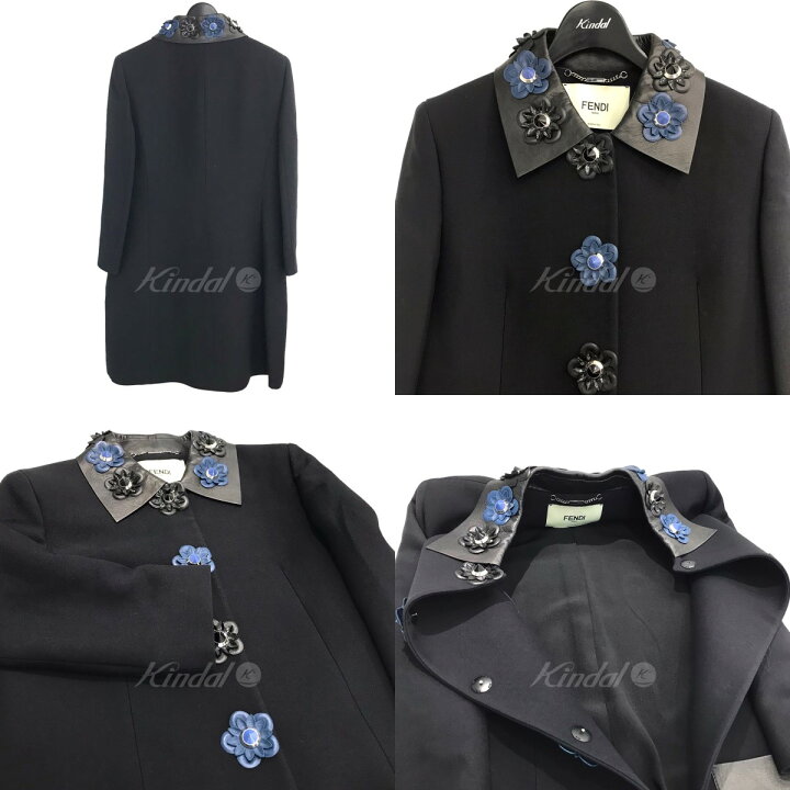 楽天市場】【中古】FENDI レザー切替フラワービジュージャケット  