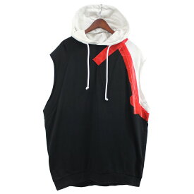 【中古】RAF SIMONS　17AW TAPING SLEEVELESS HOODIE スリーブレス テープ パーカー ブラック サイズ：M 【100324】（ラフシモンズ）