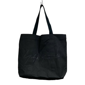 【中古】YOHJI YAMAMOTO　シグネチャーロゴコットントートバッグ ブラック 【100324】（ヨウジヤマモト）