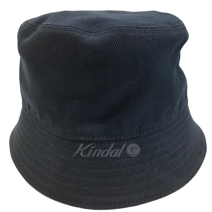 楽天市場】【中古】PRADAロゴ刺繍コットンバケットハット ネイビー 