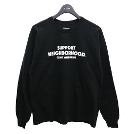 【中古】NEIGHBOR HOOD　SUPPORT　ロングスリーブTシャツ ブラック サイズ：XS 【110324】（ネイバーフッド）