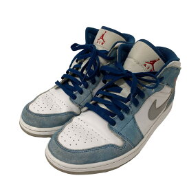 【中古】NIKE　AIR JORDAN 1 MID SE スニーカー DN3706 401 ホワイト×ブルー サイズ：27．5cm 【120324】（ナイキ）