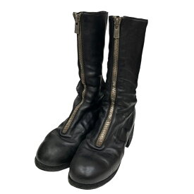 【中古】GUIDI　フロントジップブーツ HI ダブルヒール ブラック サイズ：37 【130324】（グイディ）