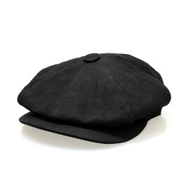 【中古】LOCK＆CO HATTERS8枚はぎレザーキャスケット ブラック サイズ：57【価格見直し】