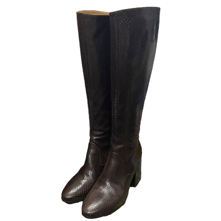 楽天市場】【中古】DRIES VAN NOTEN パイソンロングブーツ ダーク 