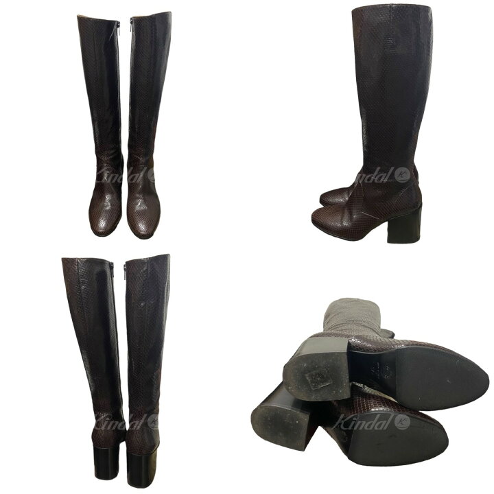 楽天市場】【中古】DRIES VAN NOTENパイソンロングブーツ ダーク 