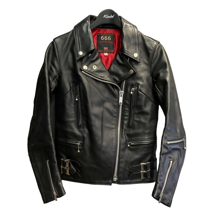 楽天市場】【中古】666レザーダブルライダースジャケット ブラック 