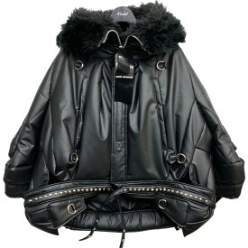 【中古】JUNYA WATANABE　23AW Faux Leather Oversized Jacketフェイクレザー切替ジャケット ブラック サイズ：XS(オーバーサイズ) 【130324】（ジュンヤワタナベ）