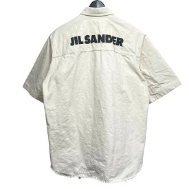 【中古】JIL SANDER2020SS Staff Shirt バックロゴオーバーサイズ半袖シャツ ナチュラル サイズ：39