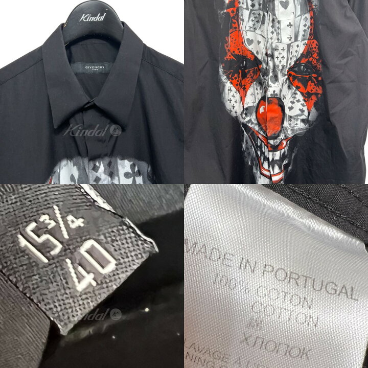 楽天市場】【中古】GIVENCHY ピエロトランプ半袖シャツ ブラック  