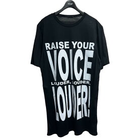 【中古】Dior Homme　2009AW クリスヴァンアッシュ期 Raise Your Voice ロング丈プリントTシャツ ブラック サイズ：XS 【130324】（ディオールオム）