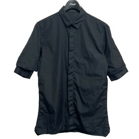 【中古】KRIS VAN ASSCHE　袖レイヤード半袖シャツ ブラック サイズ：44 【130324】（クリスヴァンアッシュ）