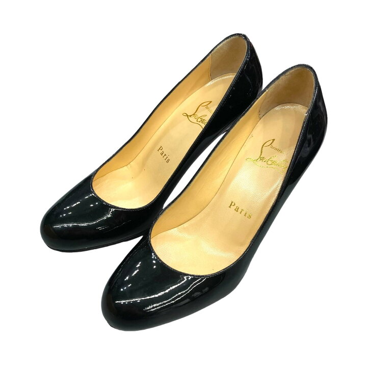 楽天市場】【中古】CHRISTIAN LOUBOUTIN エナメルパンプス ブラック 