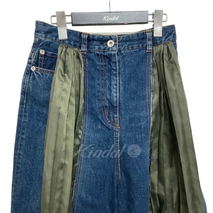 楽天市場】【中古】sacai デニムMIX プリーツ切替スカート インディゴ  