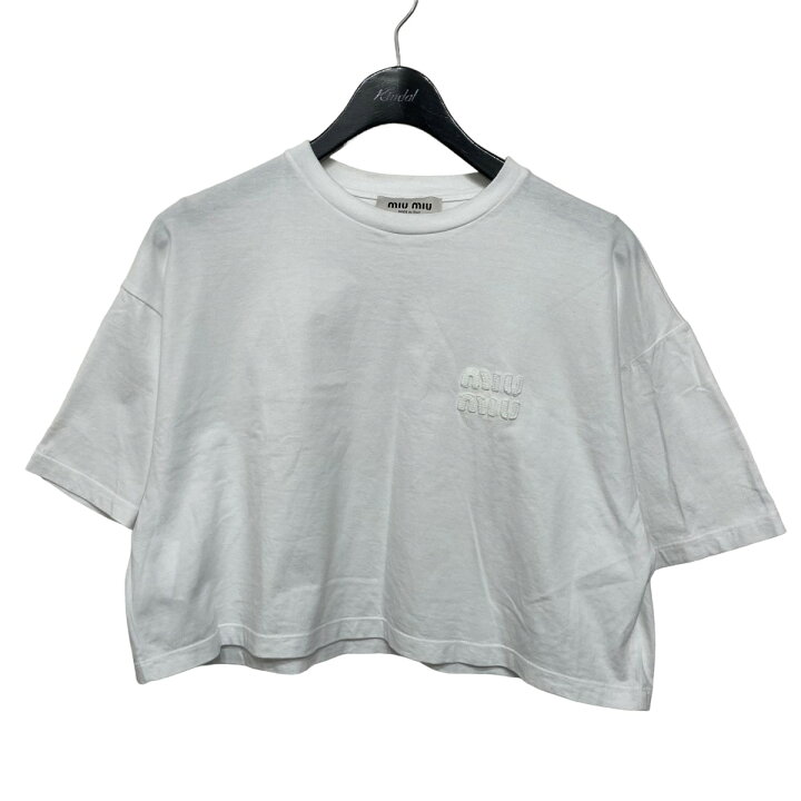 楽天市場】【中古】miu miu クロップドTシャツ ホワイト サイズ：XS 