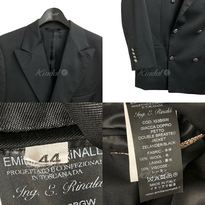 楽天市場】【中古】EMiLiANO RiNALDi ダブルジャケット ブラック 