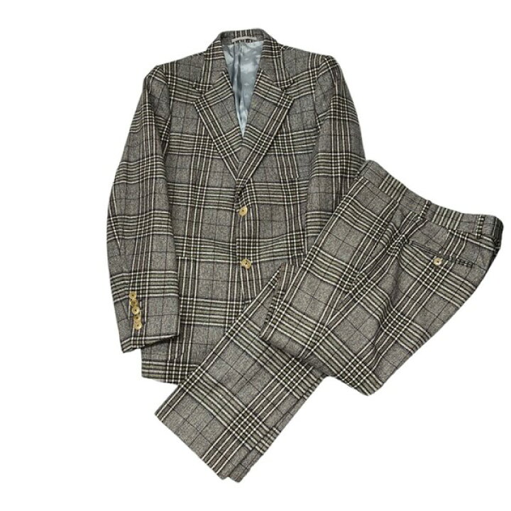 楽天市場】【中古】GUCCI ウール チェック セットアップ スーツ グレー 