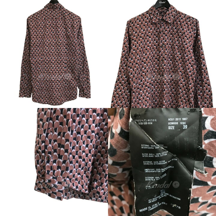 楽天市場】【中古】PRADA総柄シャツ UCM608 パープル サイズ：39 
