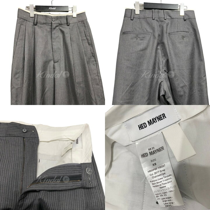 楽天市場】【中古】Hed Mayner 23SS ストライプパンツ グレー サイズ 