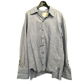 【中古】GREG LAUREN　｢THE CHAMBRAY DRESS SHIRT｣シャンプレードレスシャツ インディゴ サイズ：2 【160324】（グレッグローレン）