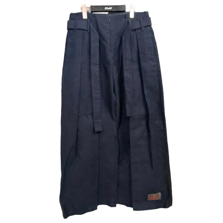 楽天市場】【中古】SYUMAN．ベルテッドタックワイドパンツ ネイビー 