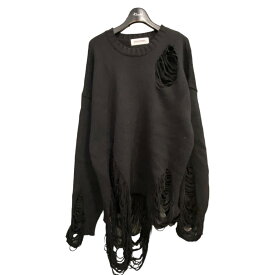 【中古】DISCOVERED　「DAMAGE COTTON KNIT」デストロイニットセーター ブラック サイズ：3 【160324】（ディスカバード）