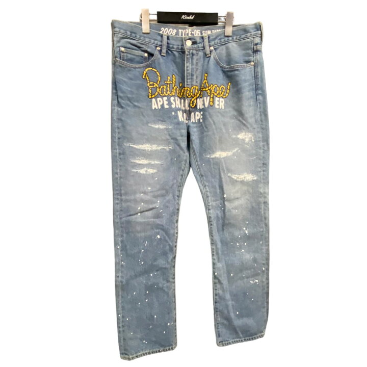 楽天市場】【中古】A BATHING APEプリントデニムパンツ インディゴ 