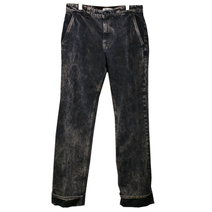 楽天市場】【中古】miu miu 23SS Marbleized denim jeans マーブル加工 