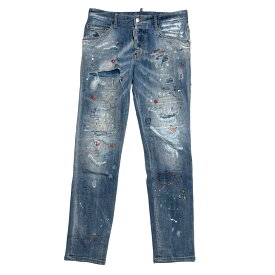 【中古】DSQUARED2クラッシュ＆リメイク＆ペイント加工 ジーンズ S74LB0922 インディゴ サイズ：46【価格見直し】