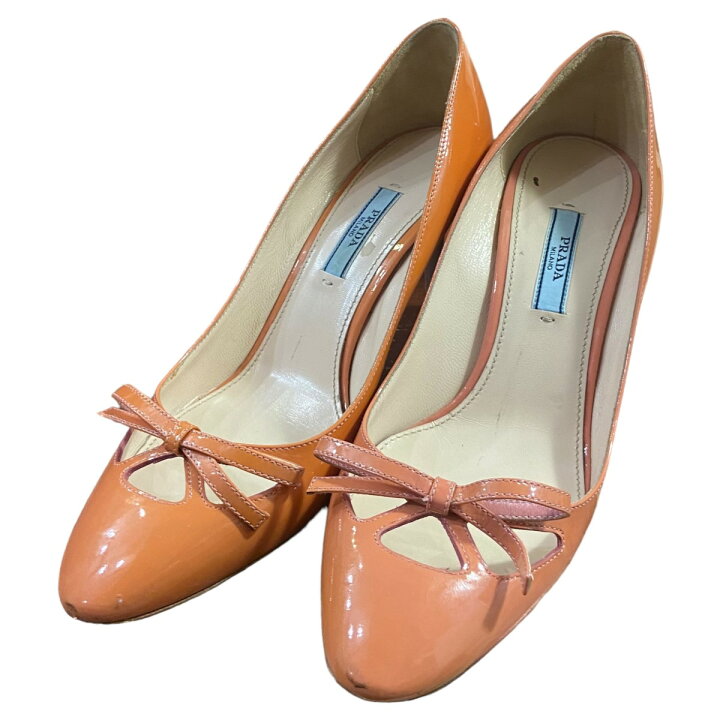 楽天市場】【中古】PRADAエナメルパンプス オレンジ サイズ：38【価格 