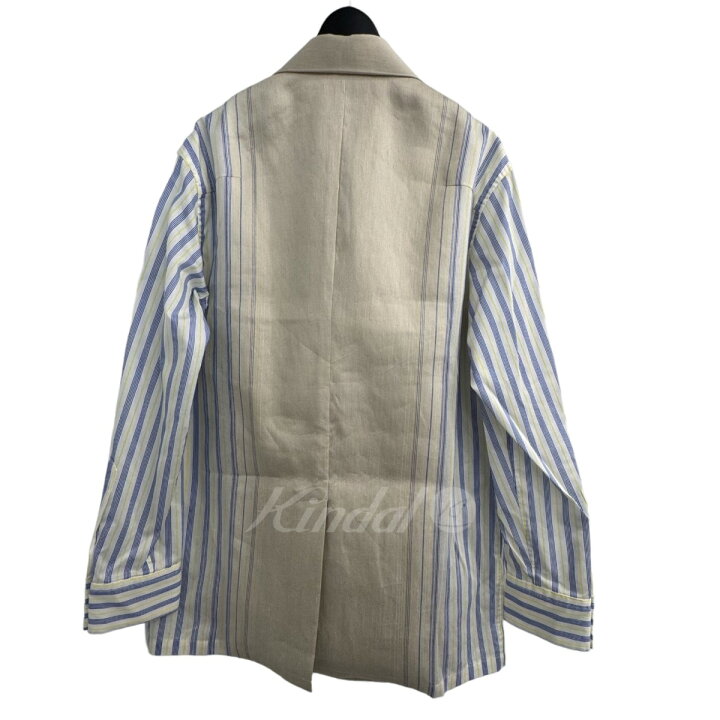 楽天市場】【中古】TAAKK 23SS リネン混ストライプ切替シャツ 