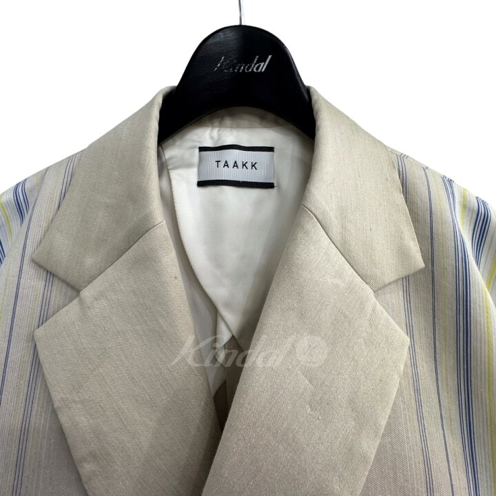 楽天市場】【中古】TAAKK 23SS リネン混ストライプ切替シャツ 