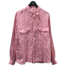 【中古】Porter Classic　ロールアップ リネンシャツ ROLL UP LINEN SHIRT ピンク サイズ：M 【200324】（ポータークラシック）