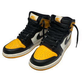 【中古】NIKEスニーカー　AIR JORDAN 1 RETRO HIGH OG GS イエロー サイズ：24．0【価格見直し】