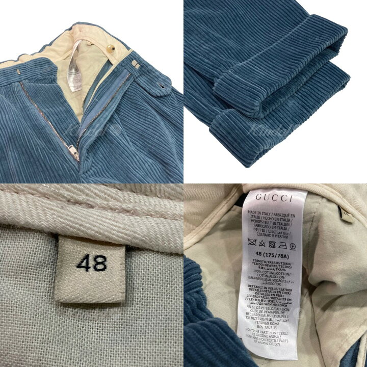 楽天市場】【中古】GUCCIコーデュロイパンツ ブルー サイズ：48【価格 