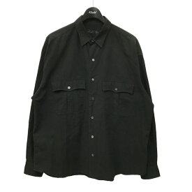 【中古】Porter Classic　ROLL UP VINTAGE COTTON SHIRT ロールアップシャツ ブラック サイズ：L 【210324】（ポータークラシック）