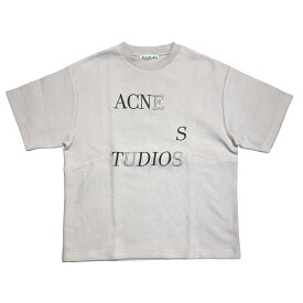 【中古】ACNE STUDIOSLOGO SHORT SLEEVE SWEATSHIRTS ロゴ刺繍半袖スウェット ピンク サイズ：S【価格見直し】