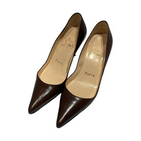 【中古】CHRISTIAN LOUBOUTINヒールパンプス ブラウン サイズ：34【価格見直し】